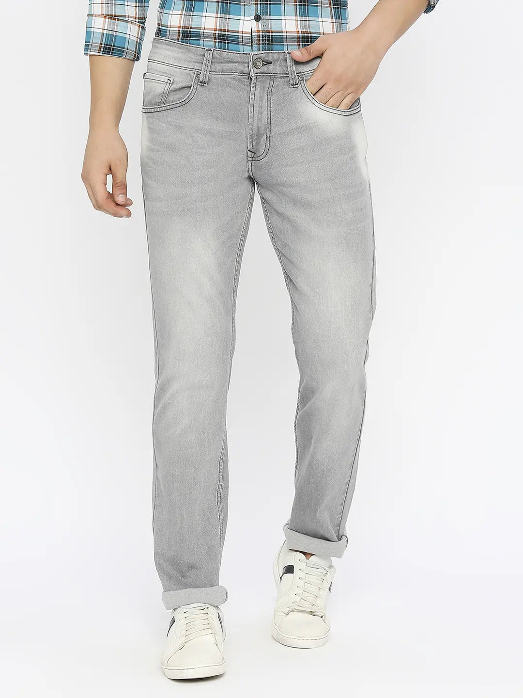 Spykar Mens Jeans Mdrc1Bc011 Light Grey