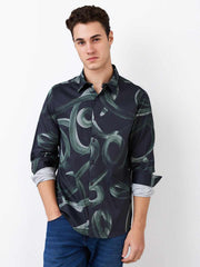 Spykar Mens Casual Shirt F/S Mshps1Be100 Black