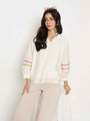 Madame Ladies Western Top H/S M5S18754 1 Off White