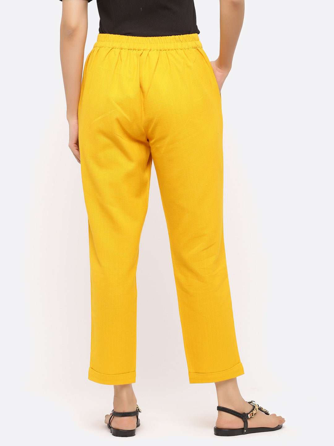 Jaipur Kurti Ladies Western Pants Mustard