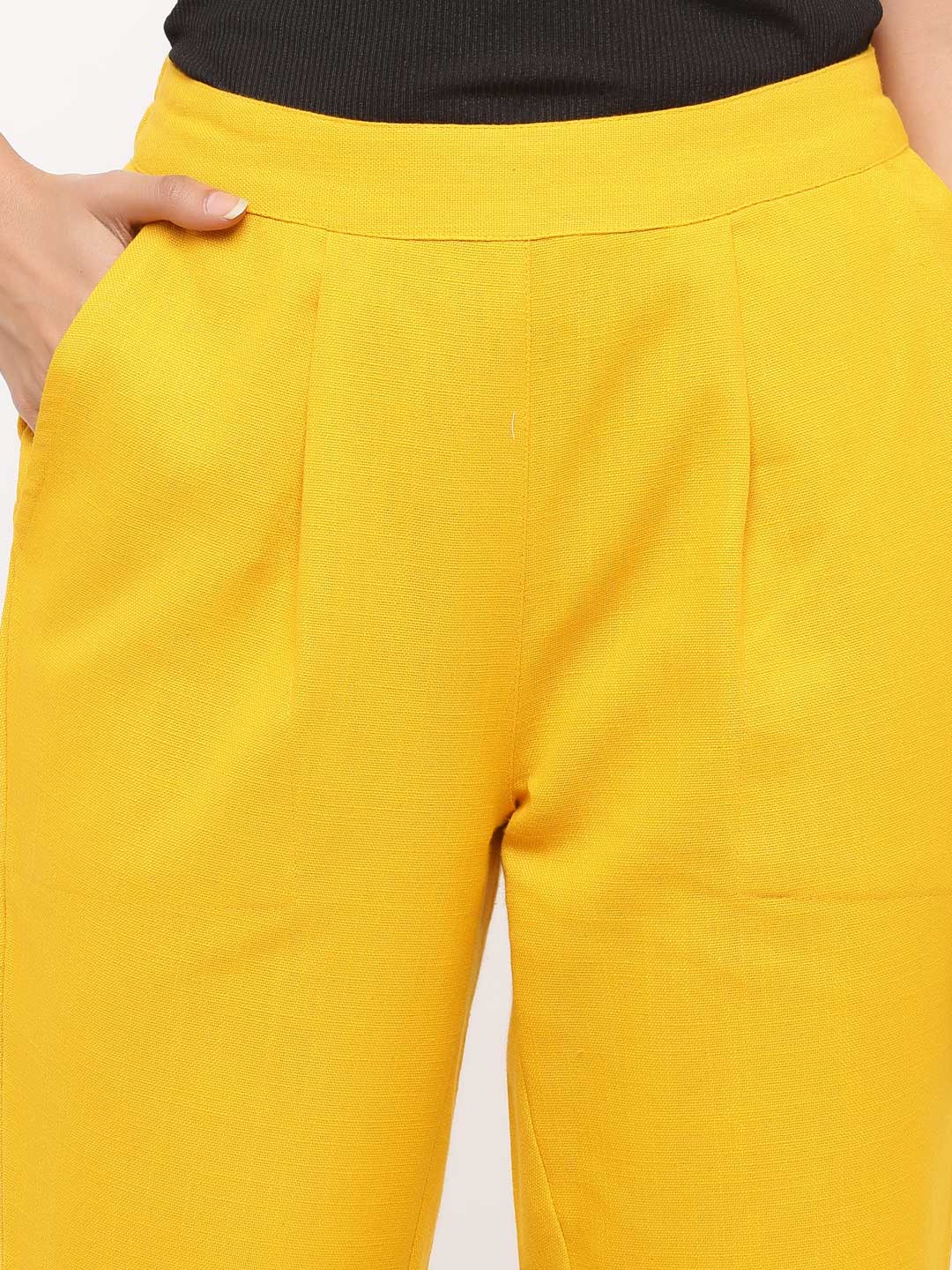Jaipur Kurti Ladies Western Pants Mustard