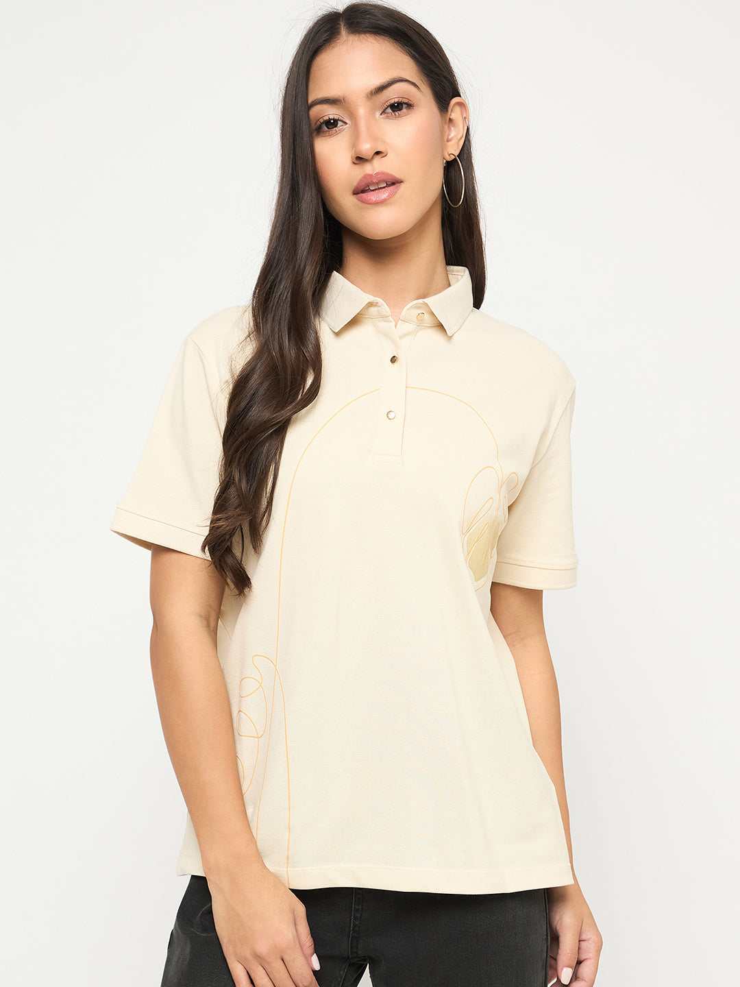 Madame Ladies Western Top H/S M5S11405 001 Beige