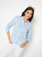 Madame Ladies Western Shirt F/S M5S18322 003 Blue