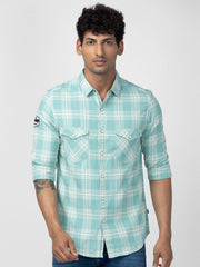 Spykar Mens Casual Shirt F/S Mshcs1Bc165 Sage_Green