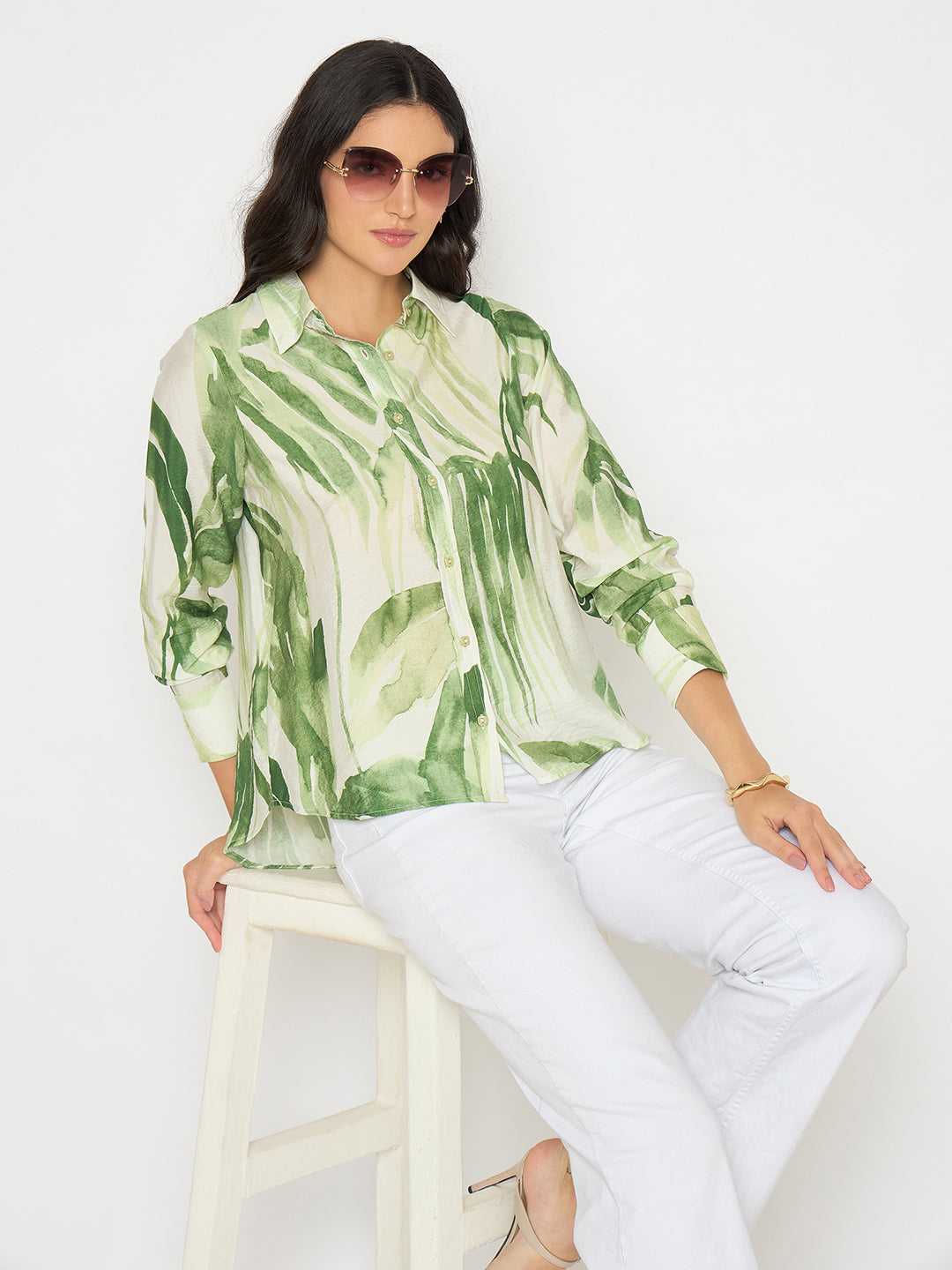 Madame Ladies Western Shirt F/S M5S18214 014 Green
