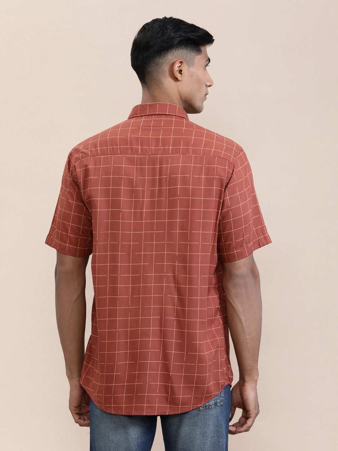 Crocodile Mens Casual Shirt H/S Crcs224-210Mt Hs Rust