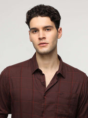 Crocodile Mens Casual Shirt F/S Crcs224-326Mt Maroon