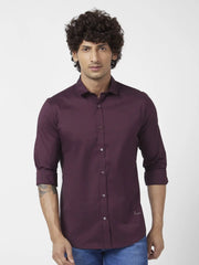 Spykar Mens Casual Shirt F/S Mshsos2Bc143 Wine Red