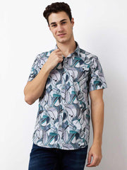 Spykar Mens Casual Shirt F/S Mshps1Be201 Teal Green