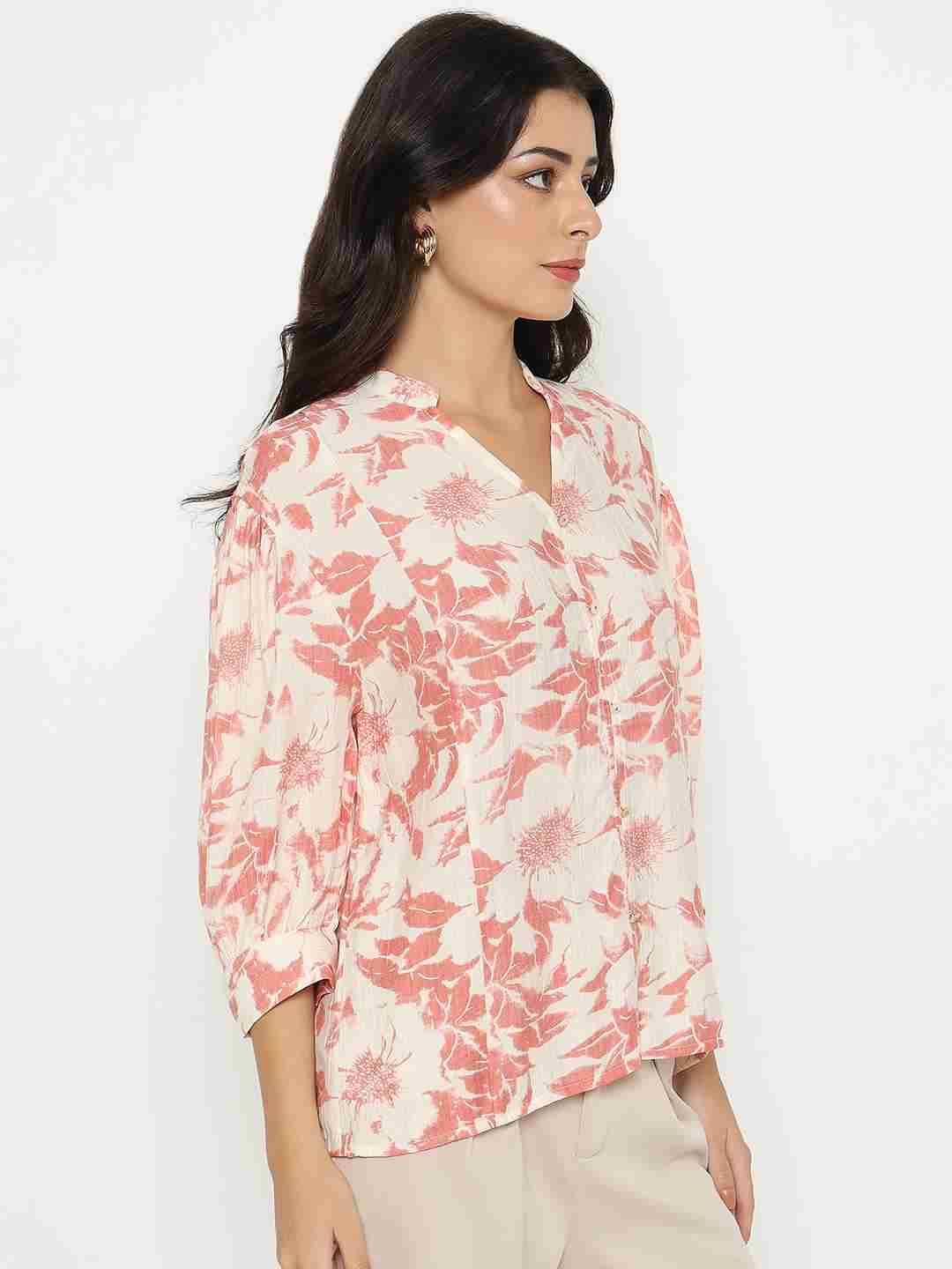 Madame Ladies Western Top H/S M5S18837 999 Coral