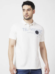 Spykar Mens T-Shirt F/S Mktfp2Bc019 Ecru