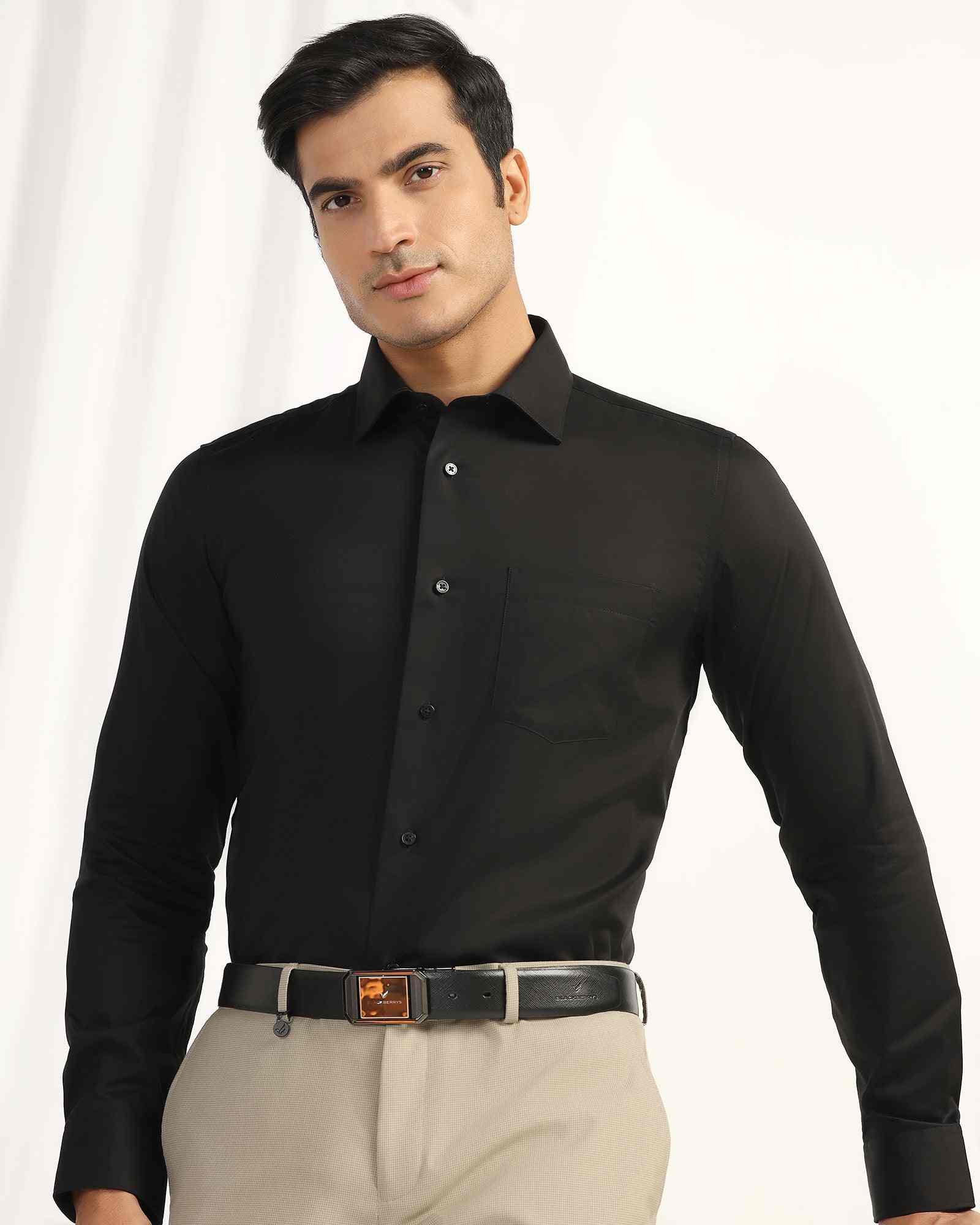 Blackberry Mens Formal Shirt F/S Nl-Lg-So-Dawn Black