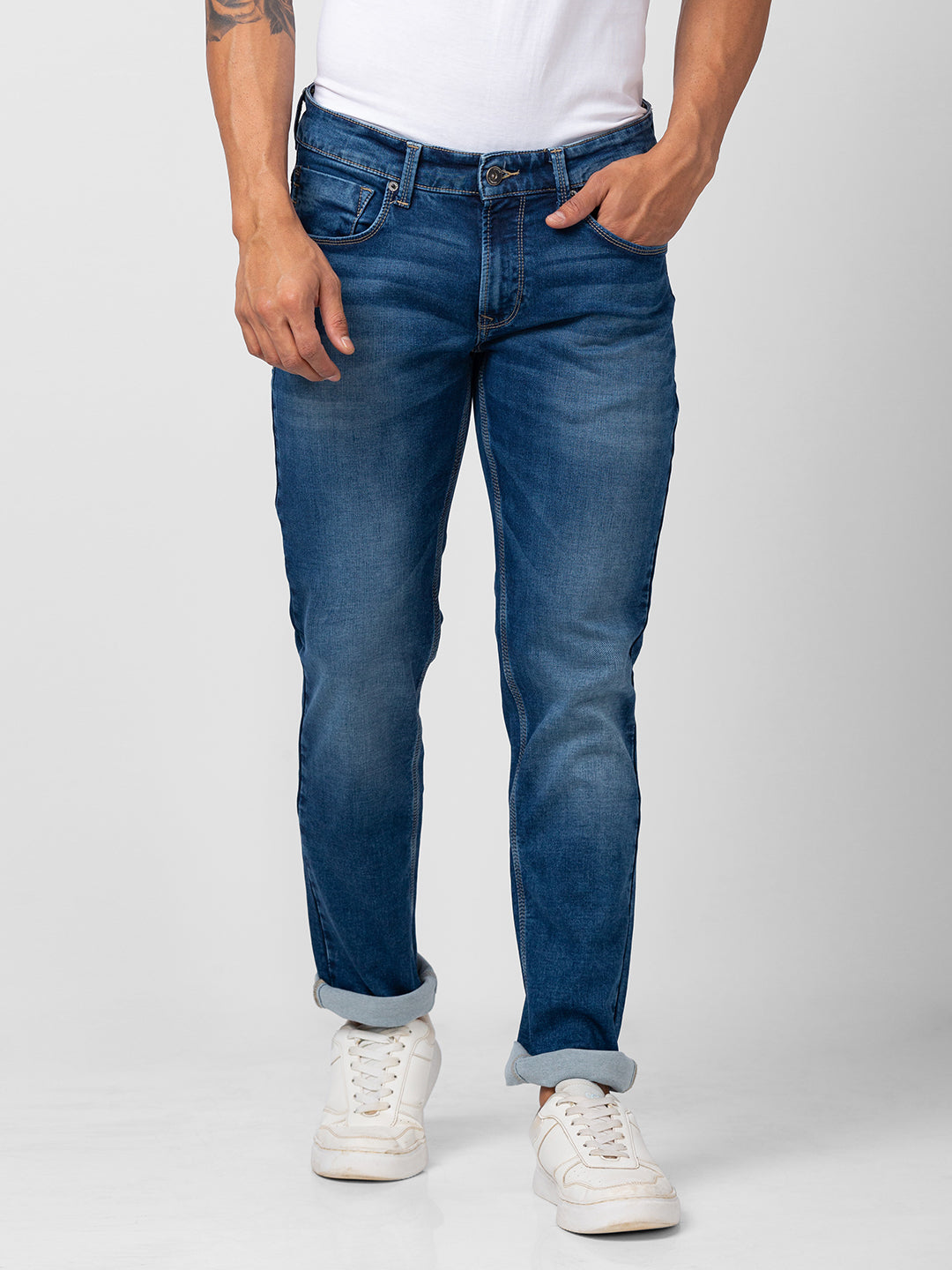 Spykar Mens Jeans Mdro1Bc010 Bluish Grey