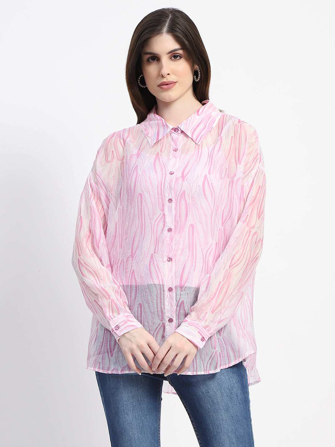Madame Ladies Western Top H/S M4S18219 100 Baby Pink