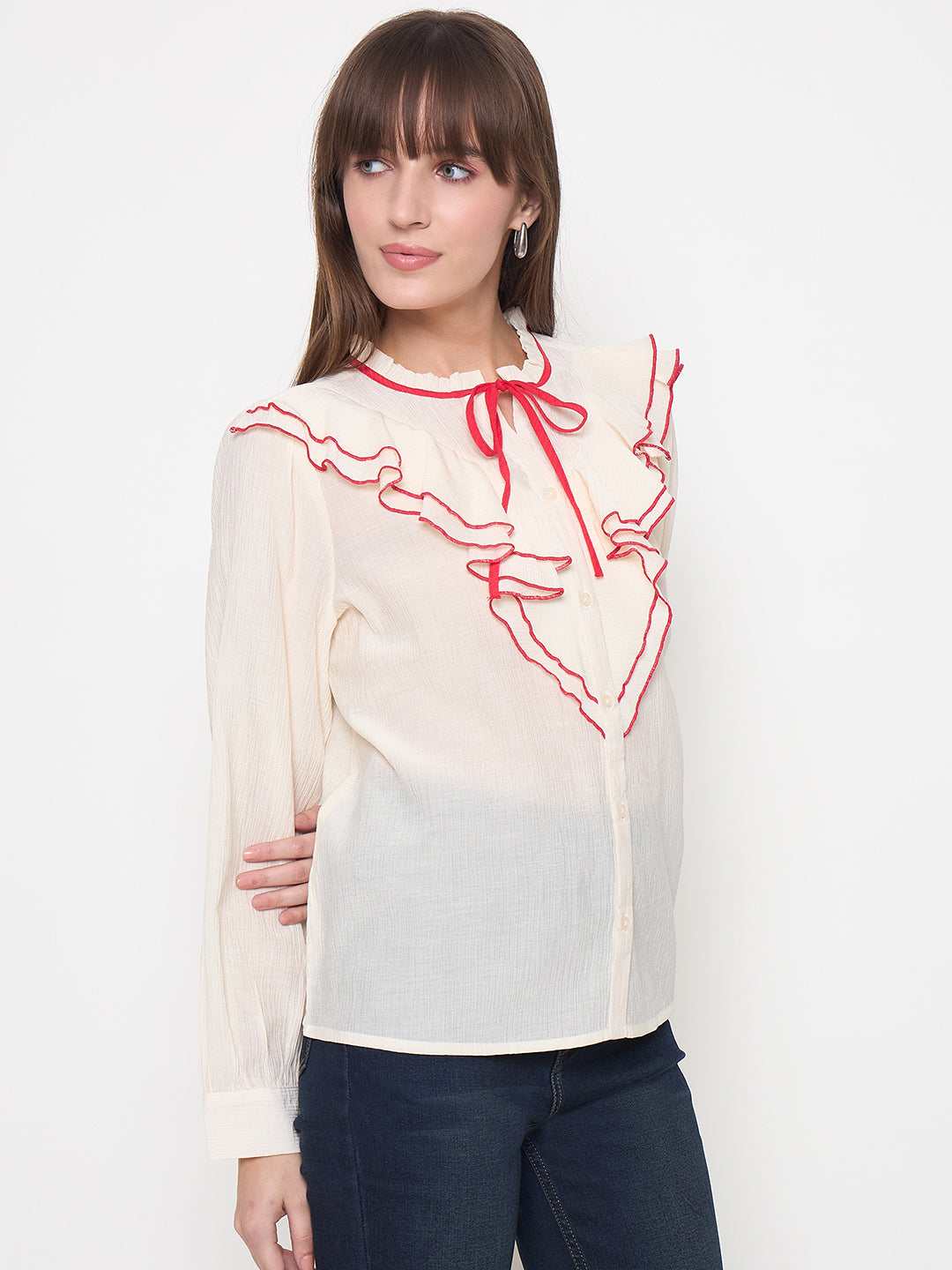 Madame Ladies Western Top H/S M5S18737 033 Red