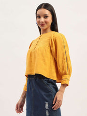 Madame Ladies Western Top H/S M4S18615 048 Mustard