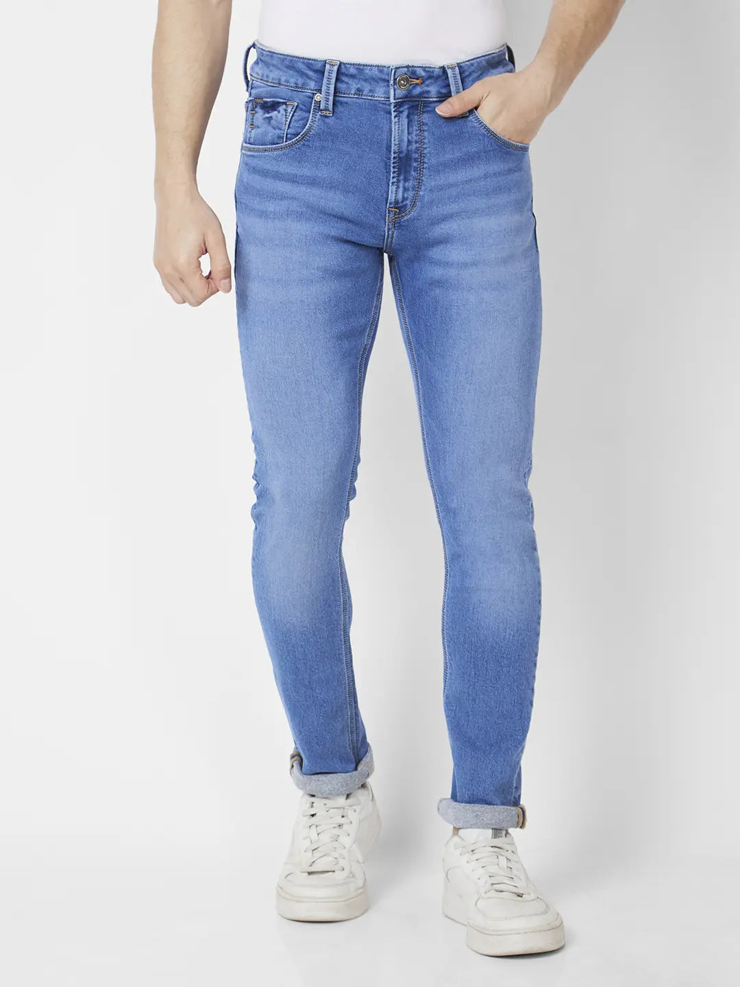 Spykar Mens Jeans Mdro2Bc009 Light Blue