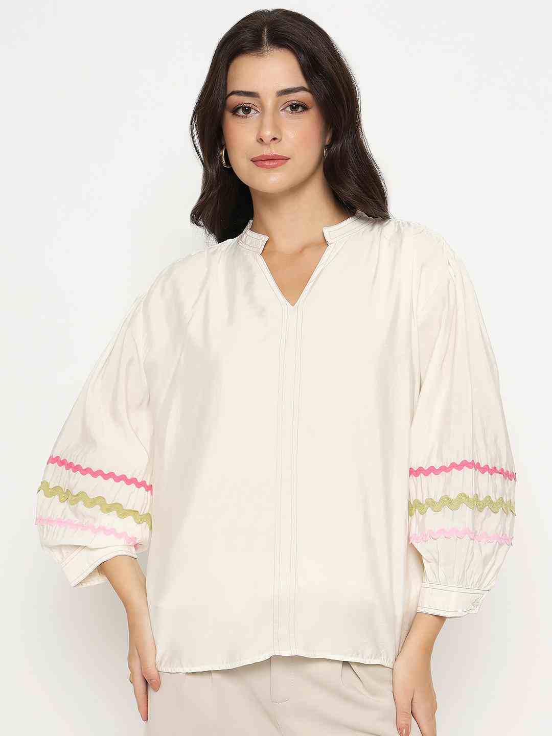 Madame Ladies Western Top H/S M5S18754 1 Off White