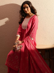 Libas Printed Silk Blend Straight Kurta Set For Women (401401Xxl)