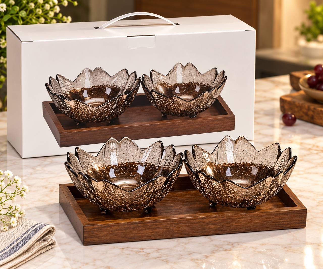 Lyte Club CrystalBloom Serving Bowls- Set of 2