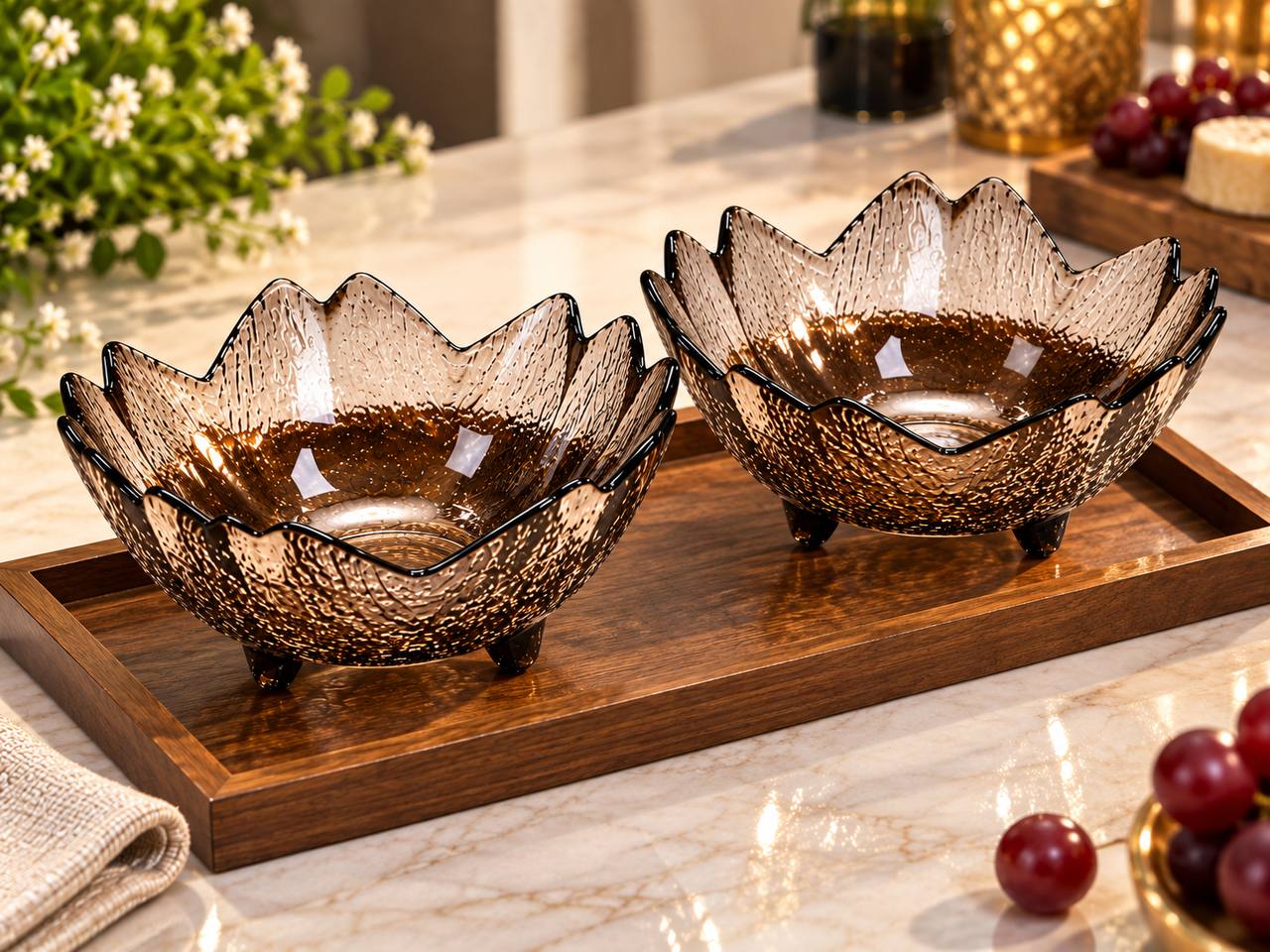 Lyte Club CrystalBloom Serving Bowls- Set of 2