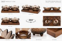 Lyte Club CrystalBloom Serving Bowls- Set of 2