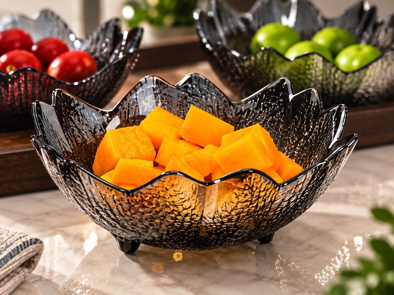 Lyte Club PetalGlow Glass Serving Bowls- Set of 4