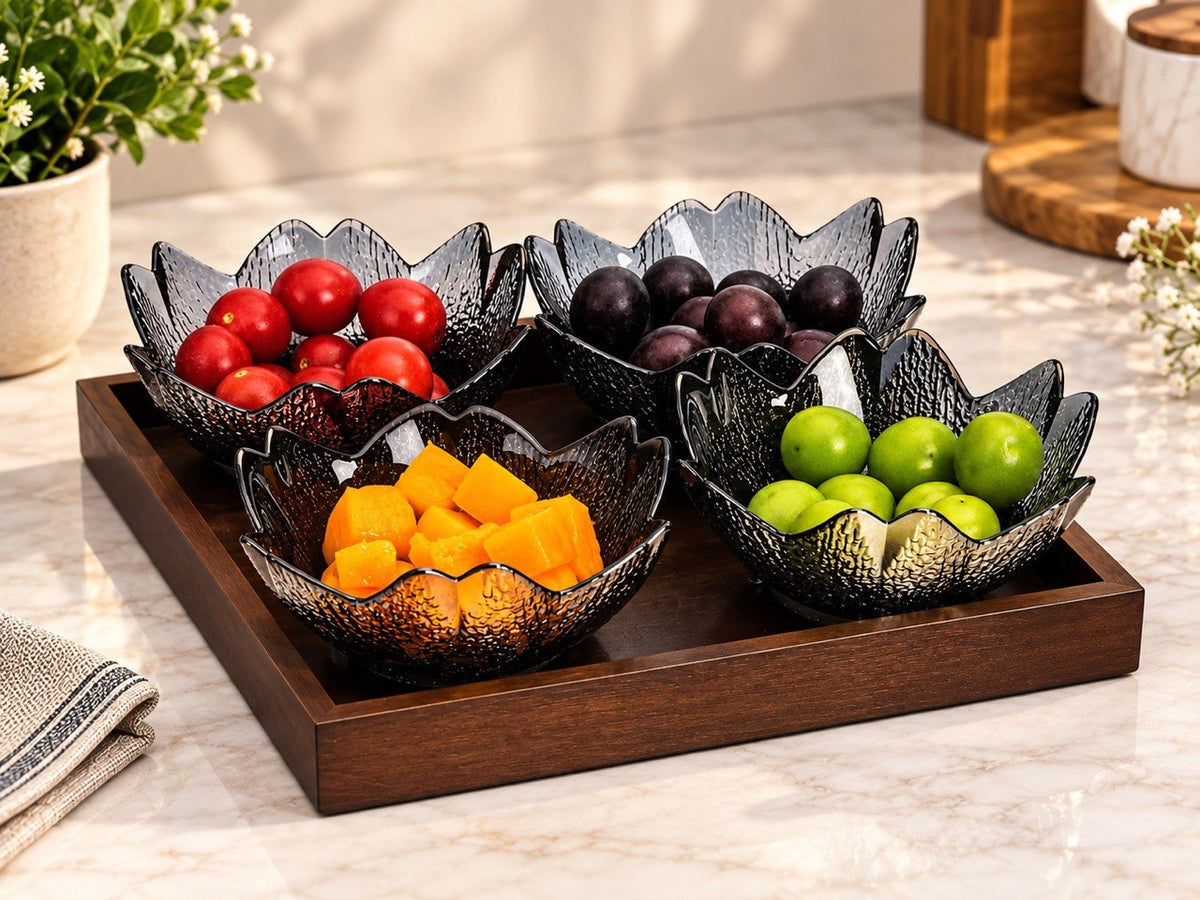 Lyte Club PetalGlow Glass Serving Bowls- Set of 4