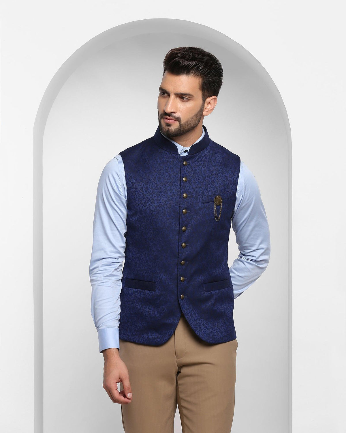 Blackberry Mens Waist Coat Nl-Jq-Jacqlin4 Navy