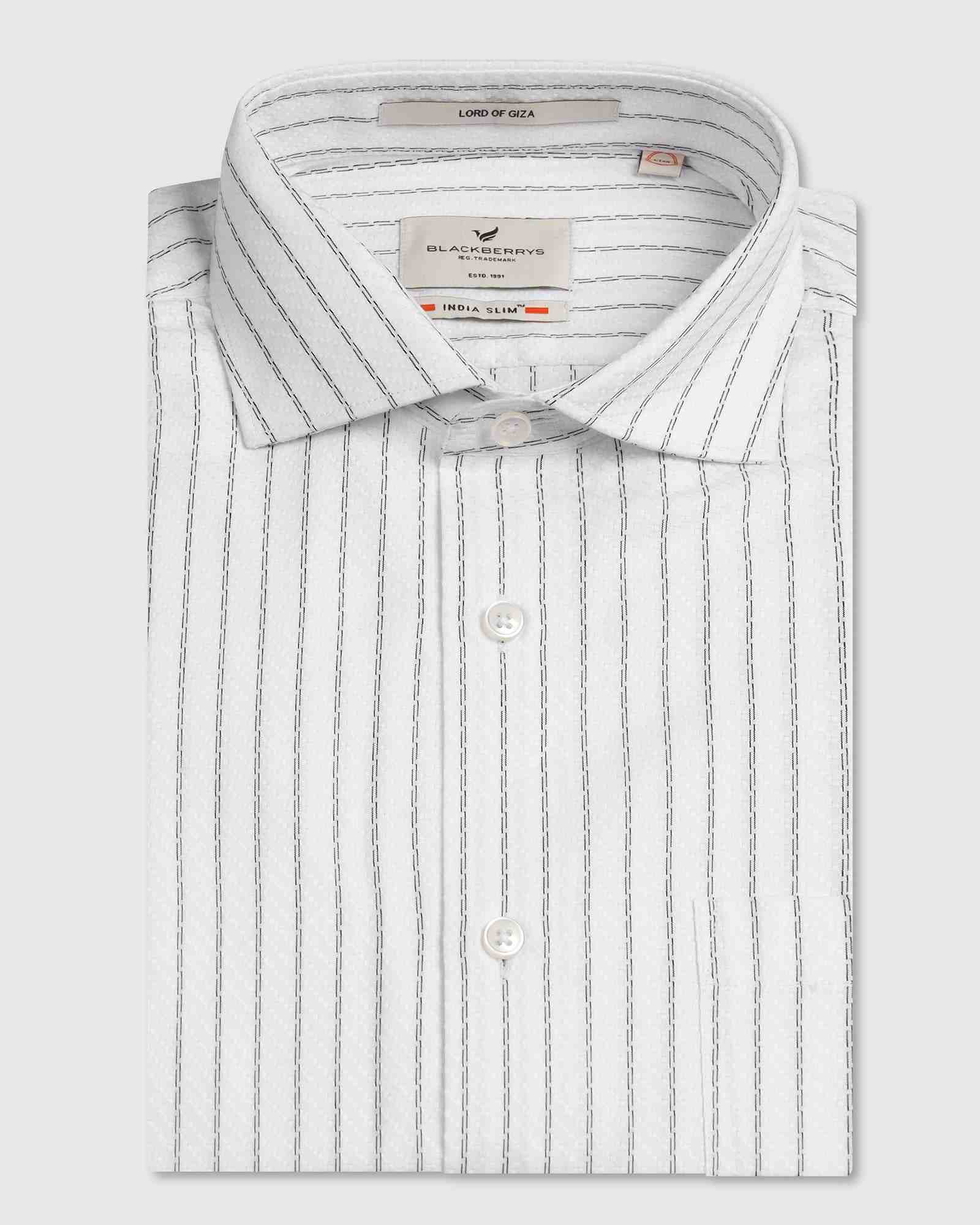 Blackberry Mens Formal Shirt F/S Nl-Lg-St-Rooter White