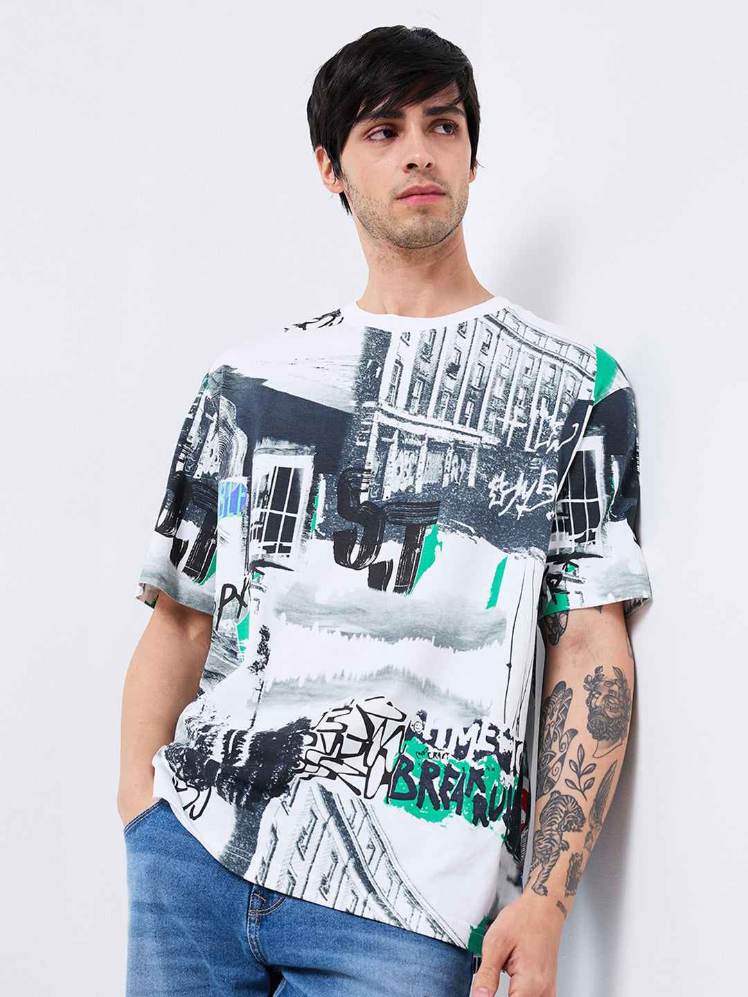 Spykar Mens T-Shirt H/S Mktft1Be013 Black