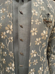 BLUE STAGE MENS COAT SUIT JODHPURI 3PCS SET 25228 GREY