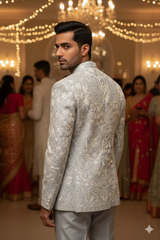 Lyte Club Mens Coat Suit Jodhpuri 3Pcs Set Jp-2550 Grey