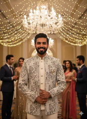 VASTAVIK MENS COAT SUIT JODHPURI 3PCS SET 2545 GREEN