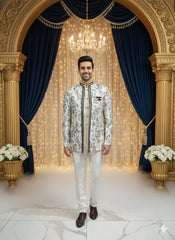 VASTAVIK MENS COAT SUIT JODHPURI 3PCS SET 2554 BLACK