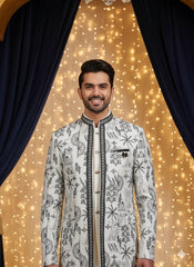 VASTAVIK MENS COAT SUIT JODHPURI 3PCS SET 2554 BLACK