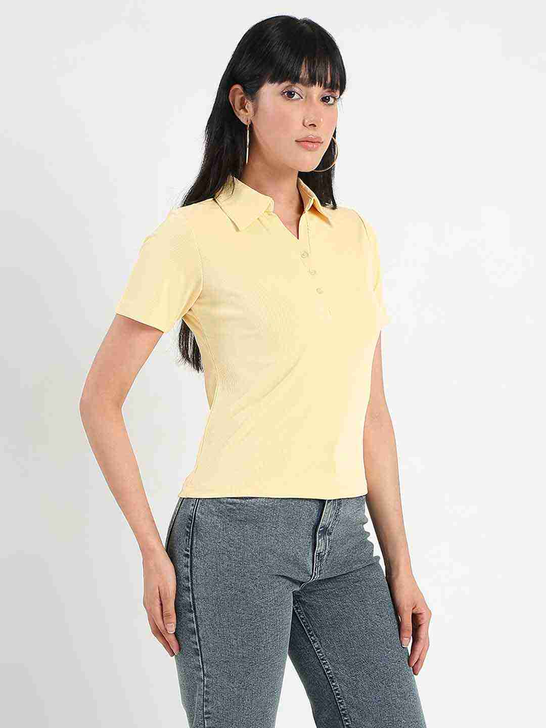 Madame Ladies Western Top H/S M5S11005 044 Yellow