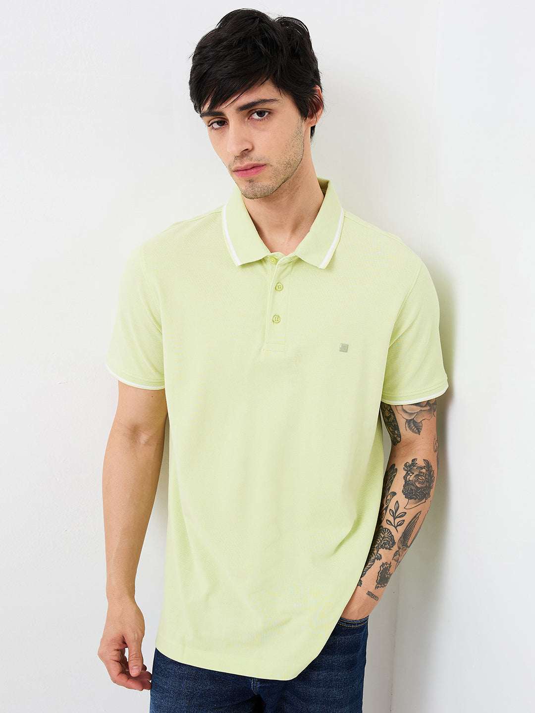 Spykar Mens T-Shirt H/S Mktbp1Be090 Lettuce Green