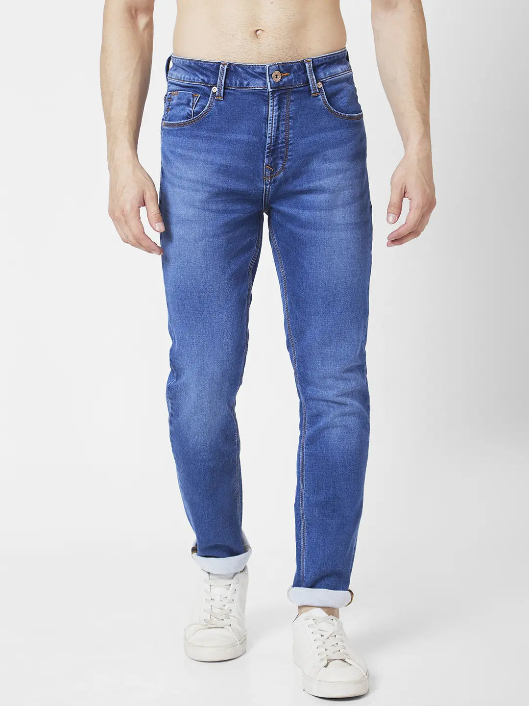 Spykar Mens Jeans Mdro2Bc004 Mid Blue