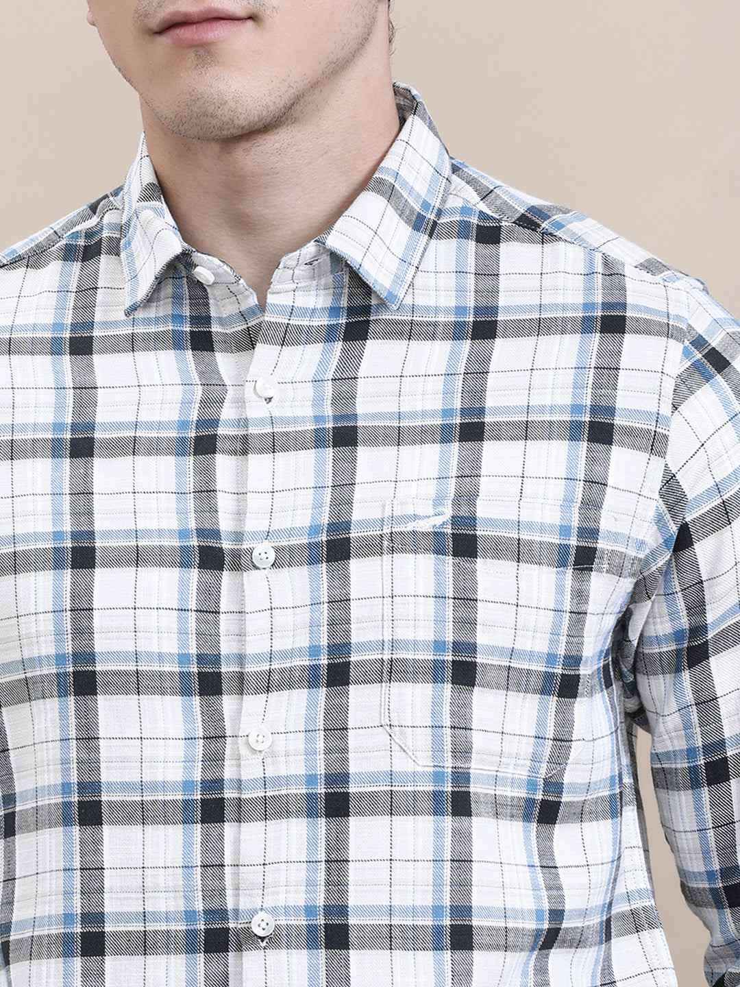 Crocodile Mens Casual Shirt F/S Crcs125-513Mt Blue