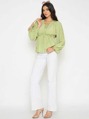 Madame Ladies Western Top H/S M5S18728 388 Apple Green