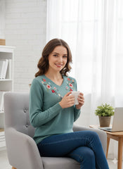 Lyte Club Ladies Western Top F/S O9748-2105 Aqua