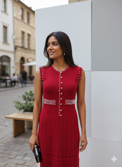 Lyte Club Ladies Western Midi O1356-90360 Mehroon