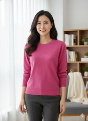 Hot Pink Sparkling Pattern Knit Sweater
