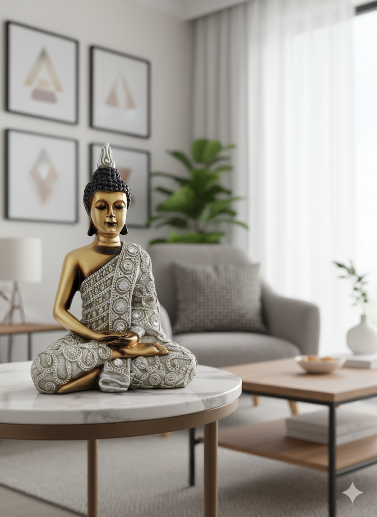 Premium Golden Meditating Buddha Statue
