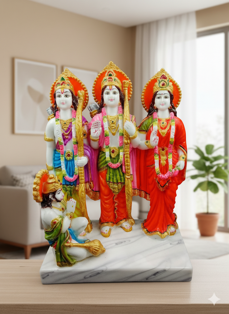 Majestic Ram Darbar Statue With Lord Hanuman