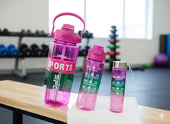 Sports Water Bottle Set – Leak-Proof Bpa-Free Plastic Bottles (2000Ml, 1000Ml & 700Ml) – Pink Gradient