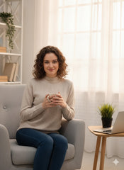 Beige Textured High Neck Sweater
