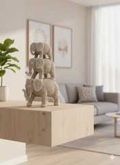 Charming Stacked Elephant Family Figurine
