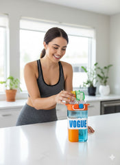 Vogue Dual Lid Square Water Bottle With Straw & Carry Strap – 750Ml